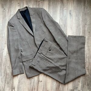 J. Crew Factory Thompson slim-fit suit in glen plaid check